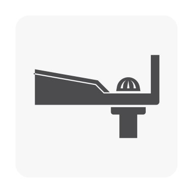 Çatı güverte ve drenaj ekipman beyaz simgesine.