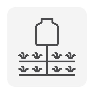 Su tankı ve tarım simgesi, 64 x 64 mükemmel simge ve düzenlenebilir kontur.