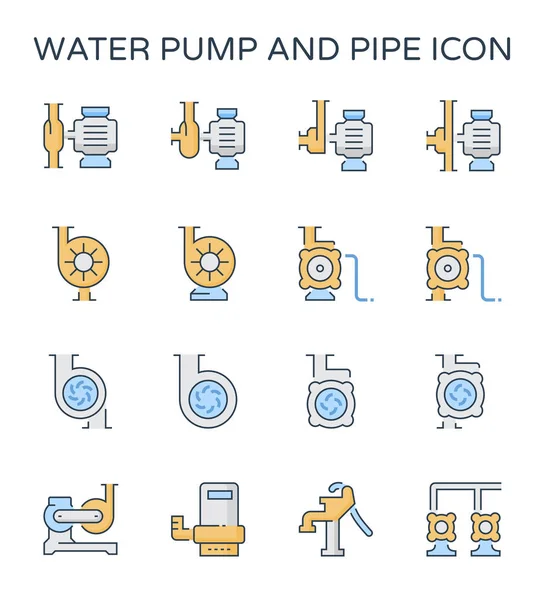 Electric Water Pump Agriculture Equipment Icon Set Editable Stroke — Stock Vector
