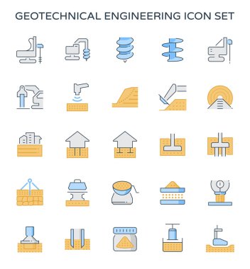 Geoteknik Mühendisliği ve simge kümesi sınama toprak.