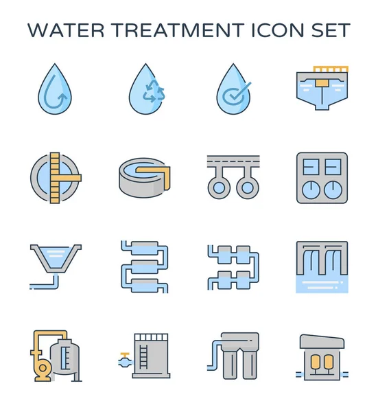 Planta Tratamiento Agua Sistema Icono Filtro Agua Golpe Editable — Vector de stock