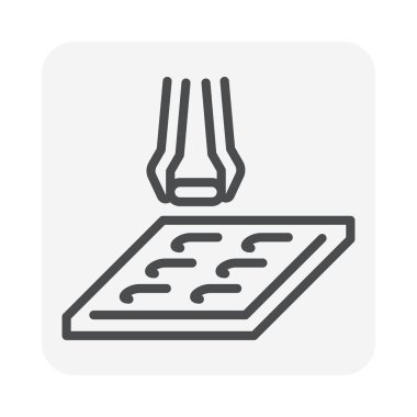 İlaç üretim ve üretim simgesi.