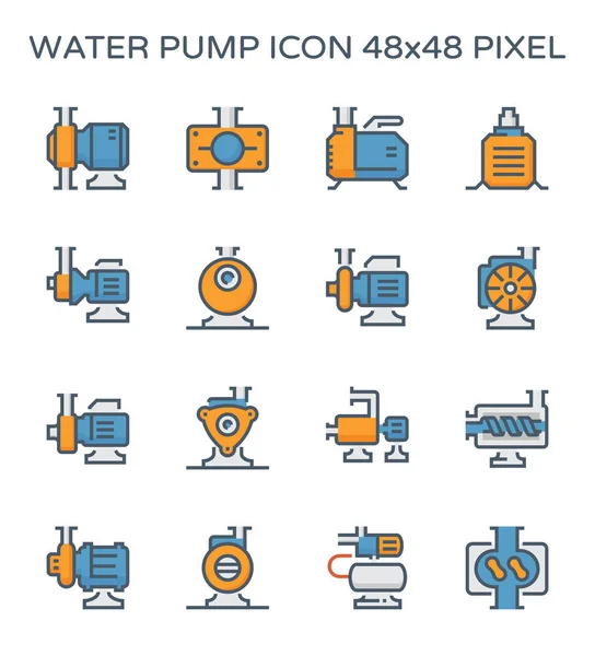 Juego Iconos Bomba Agua Eléctrica Equipo Agrícola Píxel Perfecto 48X48 — Vector de stock