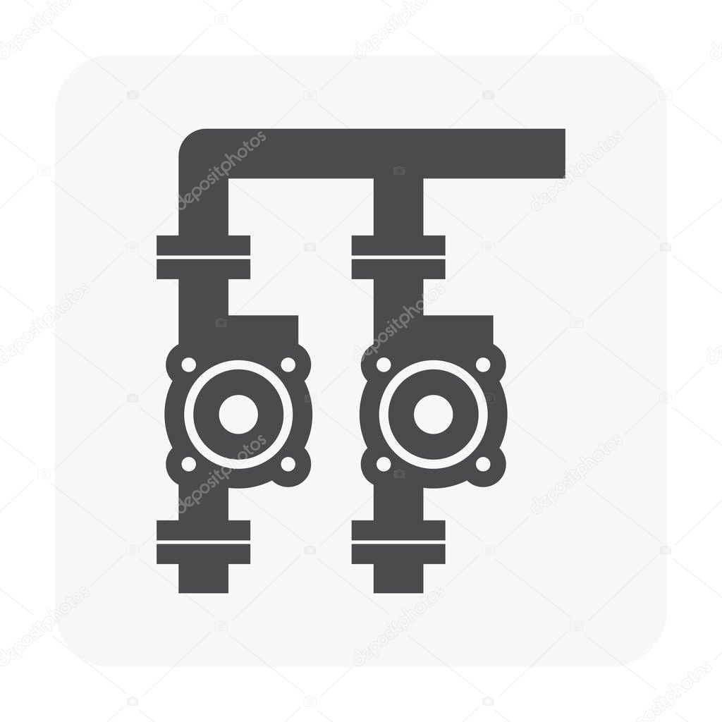 Water pump icon on white.