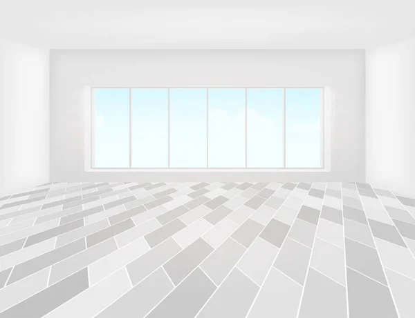 Tile Floor Grid Line Light Window Perspective View Background — Stock Vector