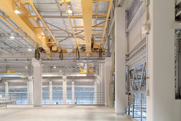 Overhead Crane Concrete Floor Factory Building Background — Stock Photo, Image