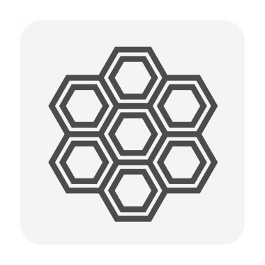 Beton blok kat simgesi, düzenlenebilir kontur.