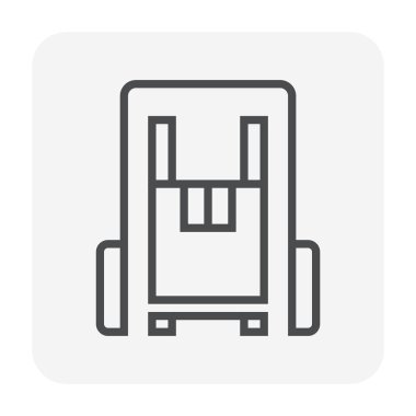 Forklift ve kutusu simgesi, 64 x 64 mükemmel piksel ve düzenlenebilir kontur.