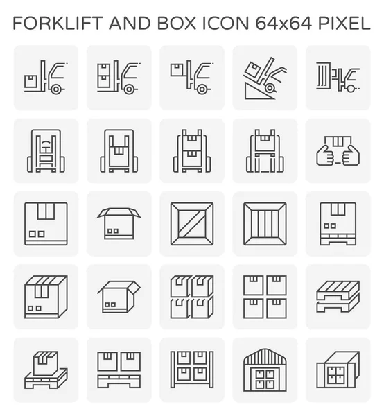 Forklift Vector Icon May Called Fork Lift Truck Include Stack — Image vectorielle