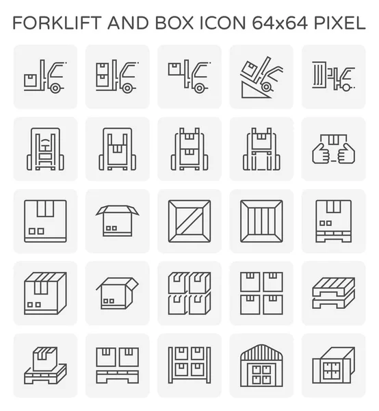 フォークリフト ベクトル アイコン フォークまたはリフトトラックと呼ばれるかもしれません 産業用パレット上の段ボール箱のスタックを含む 物流倉庫 貨物輸送 — ストックベクタ