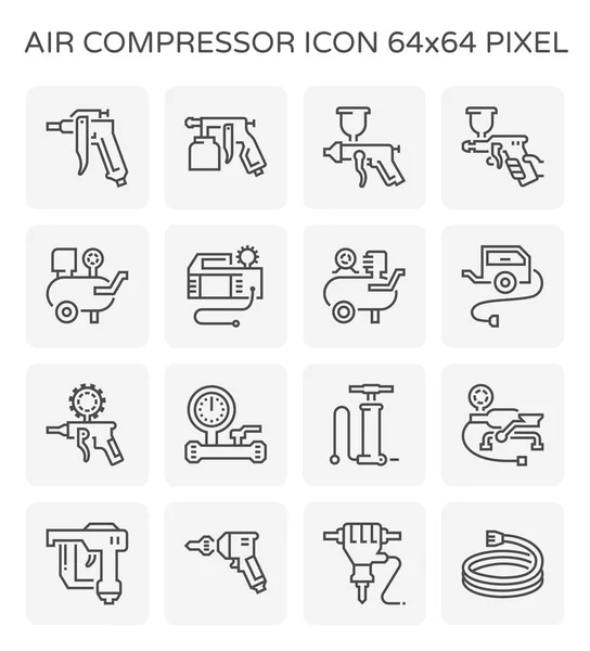 Air Compressor Icon Consist Spray Gun Airbrush Auto Paint Repair — Stock Vector