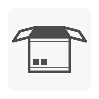 Beyaz forklift ve kutusu simgesine.