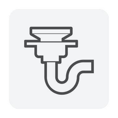 Yer sifonu drenaj sistemi simgesi.