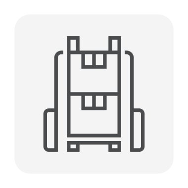 Forklift ve kutusu simgesi, 64 x 64 mükemmel piksel ve düzenlenebilir kontur.