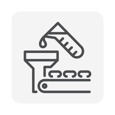 İlaç üretim ve üretim simgesi.