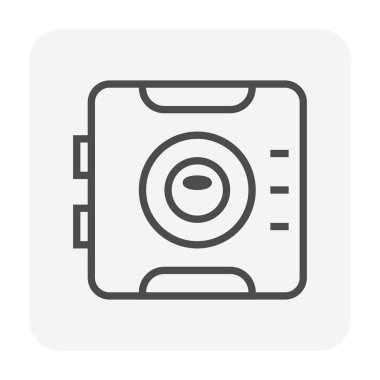 Spor kamera ve fotoğraf ekipman vektör simgesi, 64 x 64 mükemmel piksel ve düzenlenebilir kontur.