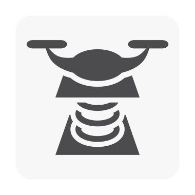 Beyaz dron ve ekipman simgesine.