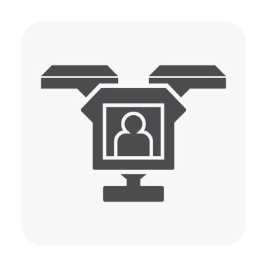 Beyaz dron ve ekipman simgesine.