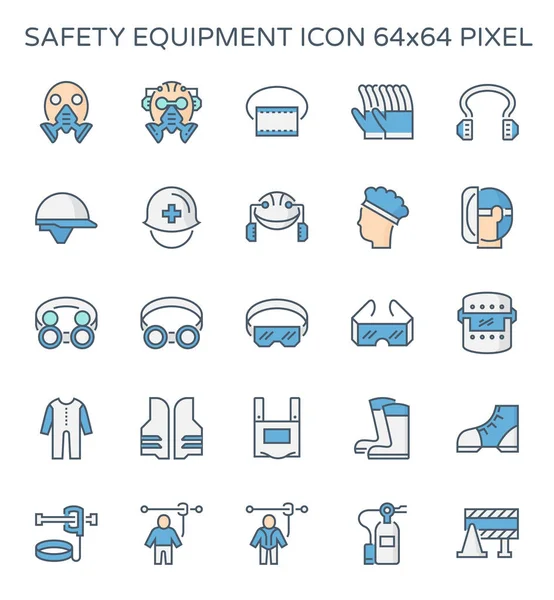 Ensemble Outils Équipements Sécurité 64X64 Pixels Parfaits Course Modifiable — Image vectorielle