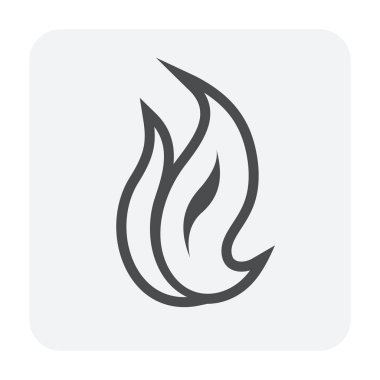 Alev simgesi, siyah renk.