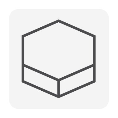 Beton blok kat simgesi, düzenlenebilir kontur.