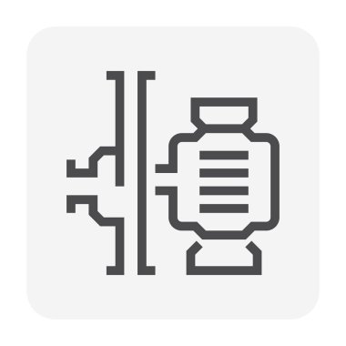 Su pompası simgesi, 48x48 piksel mükemmel ve düzenlenebilir vuruş.