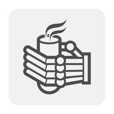 Kimya Laboratuvarı ve aracı simgesi tasarım, siyah ve anahat.