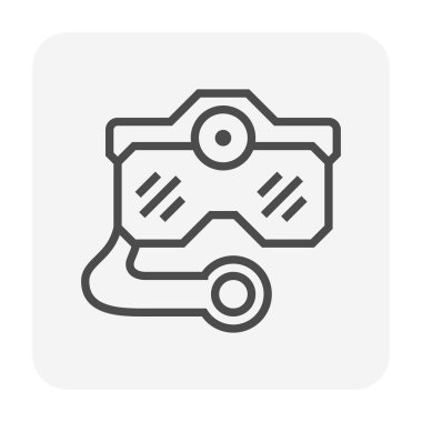 Spor kamera ve fotoğraf ekipman vektör simgesi, 64 x 64 mükemmel piksel ve düzenlenebilir kontur.