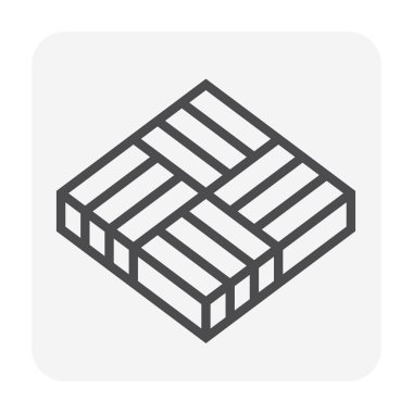 Beton blok kat simgesi, düzenlenebilir kontur.