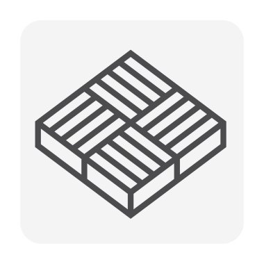 Beton blok kat simgesi, düzenlenebilir kontur.