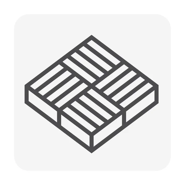 Betonfertiger Block Bodensymbol Editierbarer Strich — Stockvektor