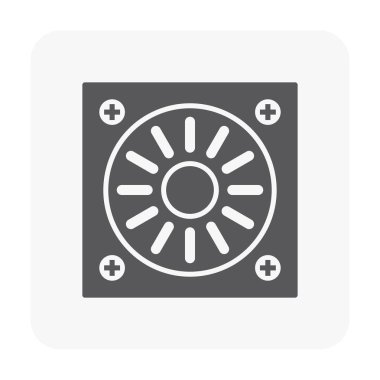 Klima havalandırma ızgara beyaz simgesine.