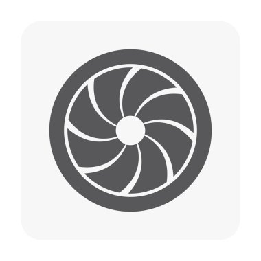 Klima havalandırma ızgara beyaz simgesine.