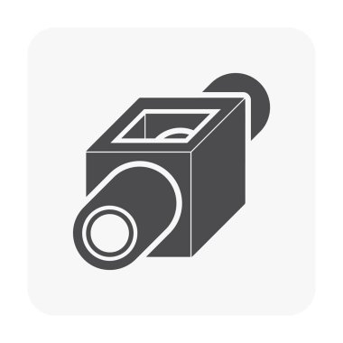 Kanalizasyon boru ve drenaj sistemi beyaz simgesine.