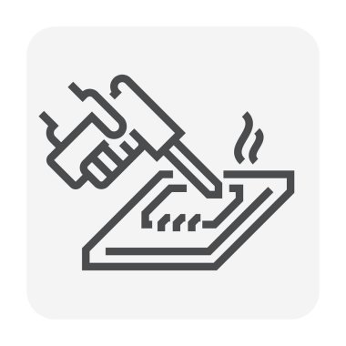 Elektronik Sanayi ve teknoloji simgesi tasarım, düzenlenebilir kontur.