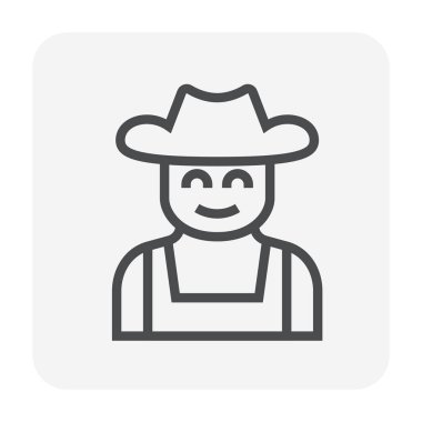 Bahçıvan simgesi tasarım, düzenlenebilir kontur.