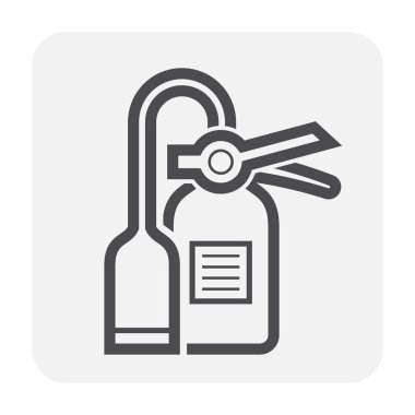 Yangın söndürücü simgesi tasarım, siyah ve anahat.