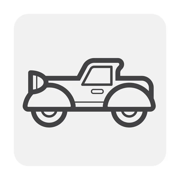 Κλασικό Αυτοκίνητο Εικονίδιο Σχεδιασμός Μαύρο Και Περίγραμμα — Διανυσματικό Αρχείο