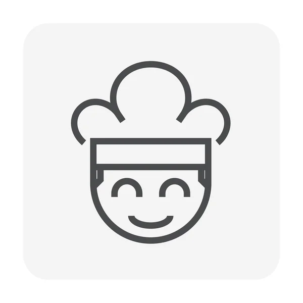 Ícone Chef Chapéu Para Cozinhar Design Curso Editável — Vetor de Stock