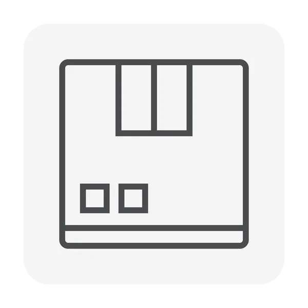 Gabelstapler Und Box Symbol 64X64 Perfekte Pixel Und Editierbarer Strich — Stockvektor
