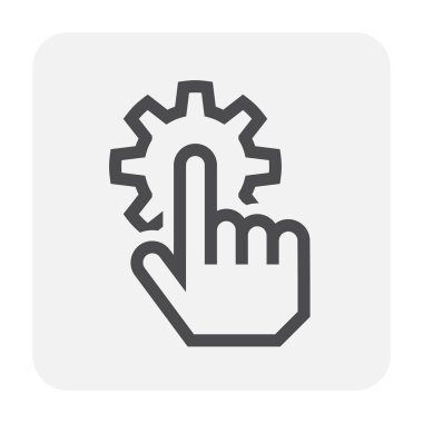 Config veya ayarı simgesi tasarım, siyah ve anahat.