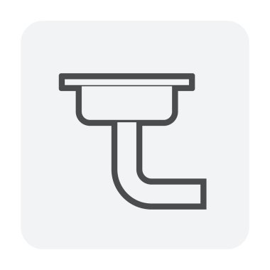 Yer sifonu drenaj sistemi simgesi.