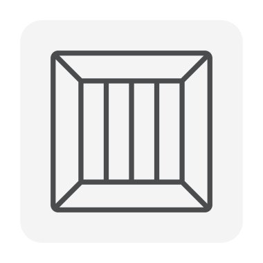 Forklift ve kutusu simgesi, 64 x 64 mükemmel piksel ve düzenlenebilir kontur.