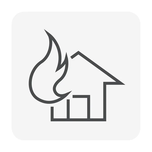 Feuer Home Icon Design 64X64 Perfekte Pixel Und Editierbarer Strich — Stockvektor