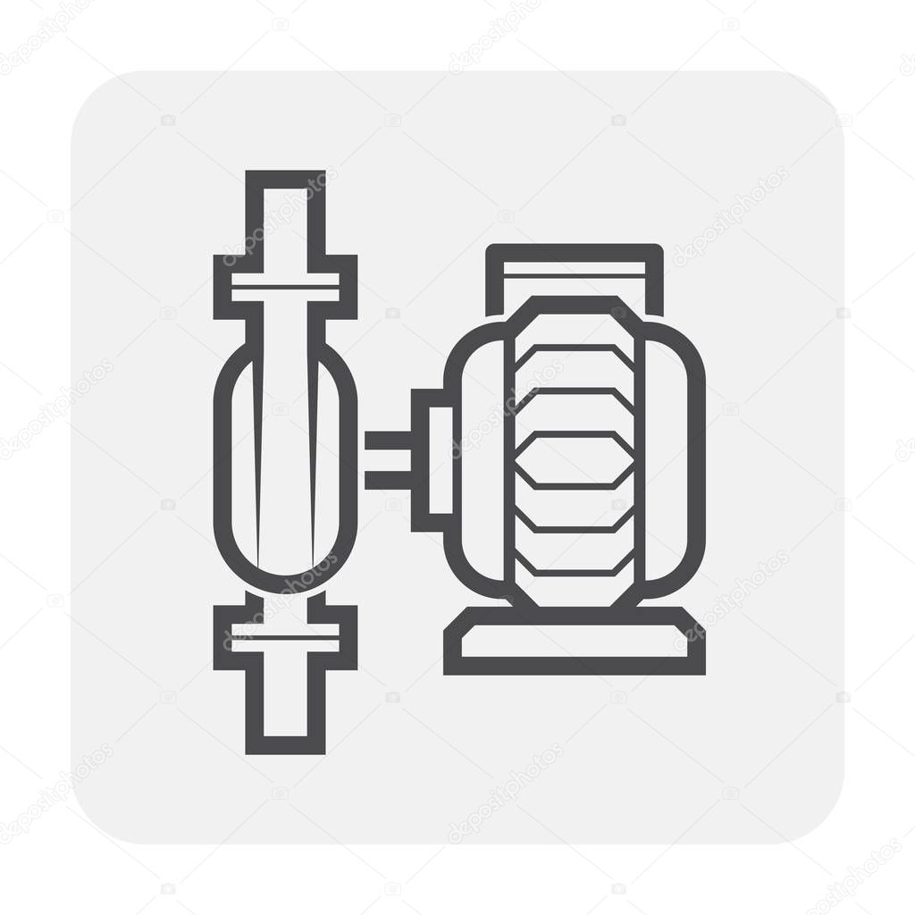 Water pump and water pipe icon for distribution water.