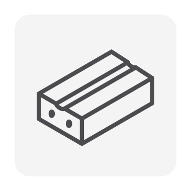 Beton blok kat simgesi, düzenlenebilir kontur.