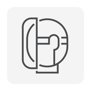 Kaynak maskesi simgesi, 64 x 64 mükemmel piksel ve düzenlenebilir kontur.