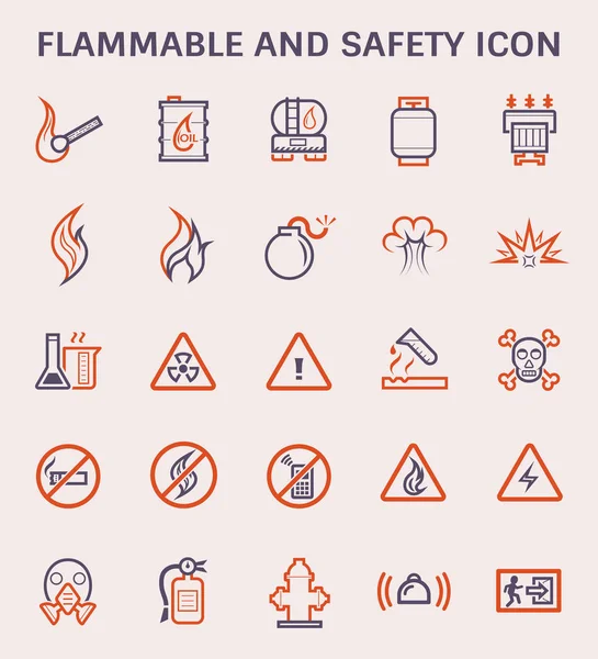 可燃和安全图标集 — 图库矢量图片