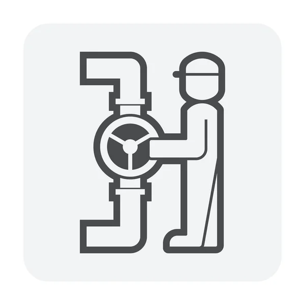 Pijpleiding Bouw Industrie Werknemer Pictogram — Stockvector