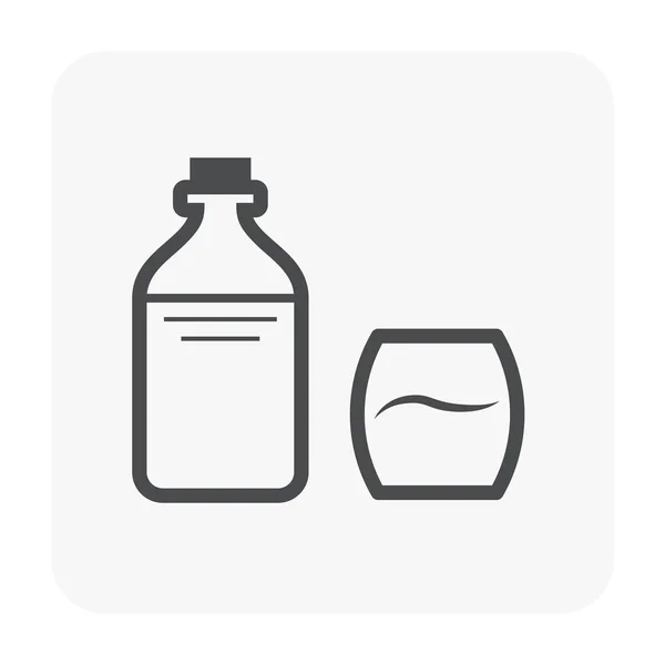Água Bebida Ícone Saúde Cor Preta — Vetor de Stock